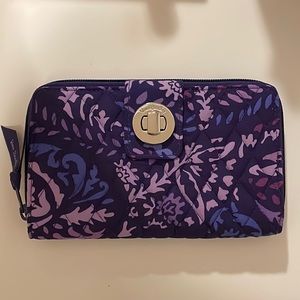 Vera Bradley RFID Turnlock Wallet - Paisley Amethyst